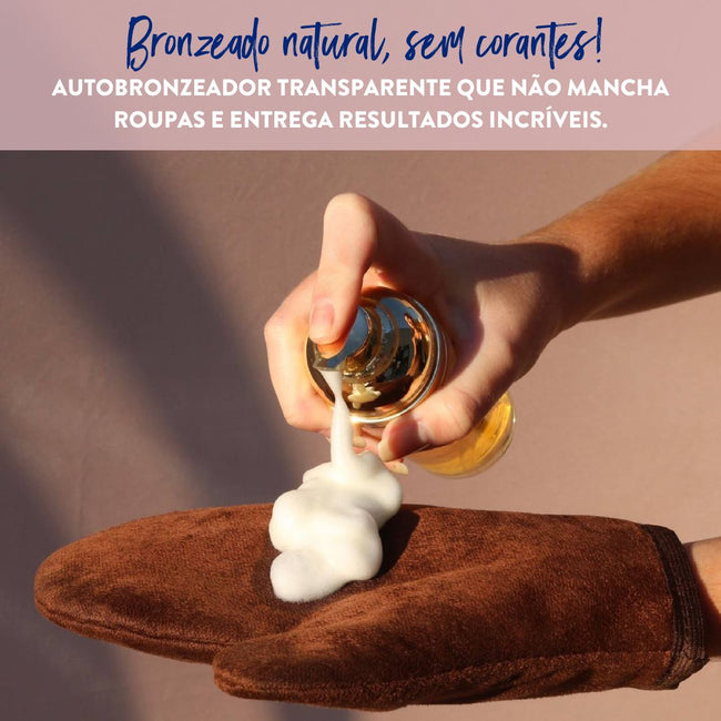 Mousse Autobronzeador Clear Vegan - 150 ml + Luva Aplicadora